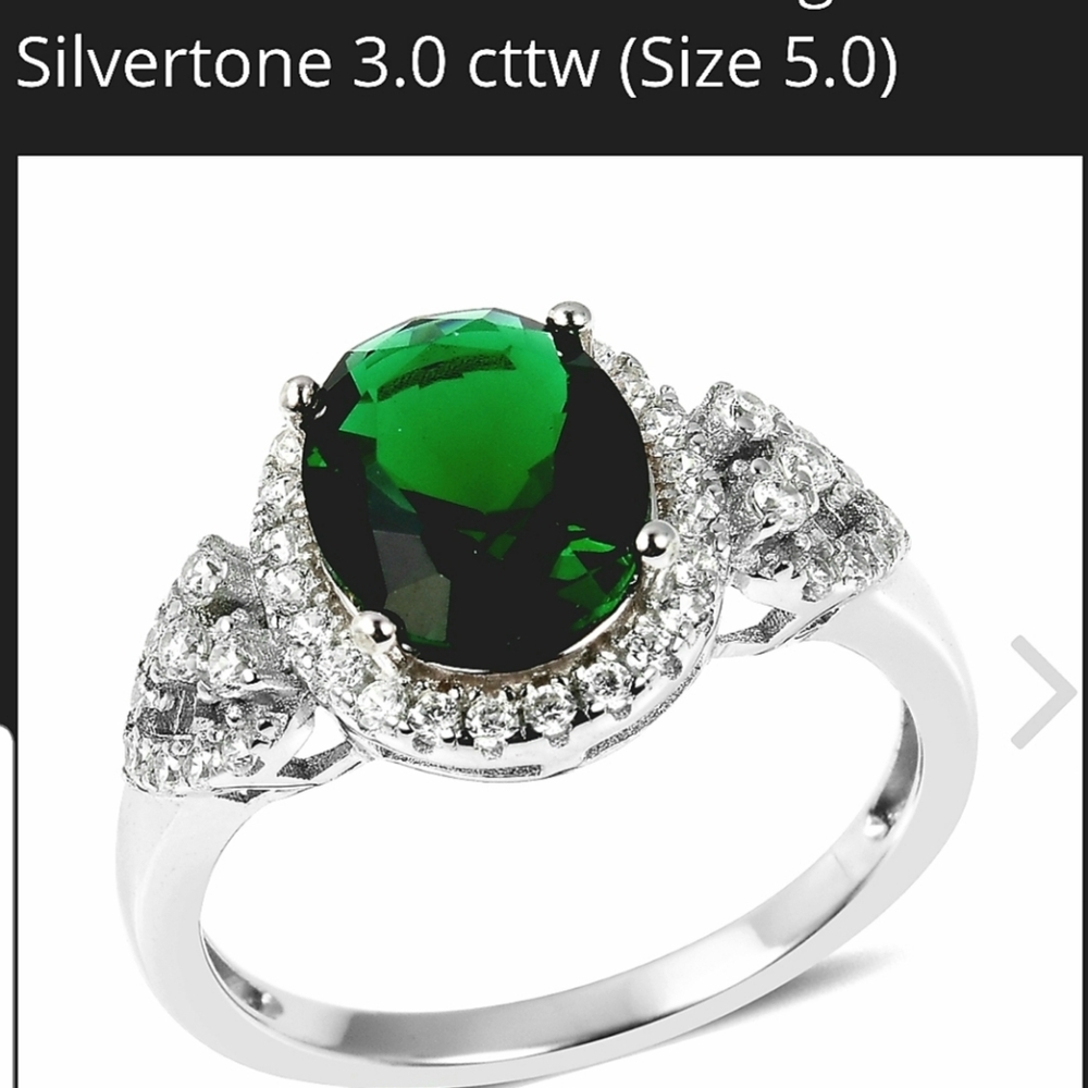 Emerald and Diamond Toned Ring